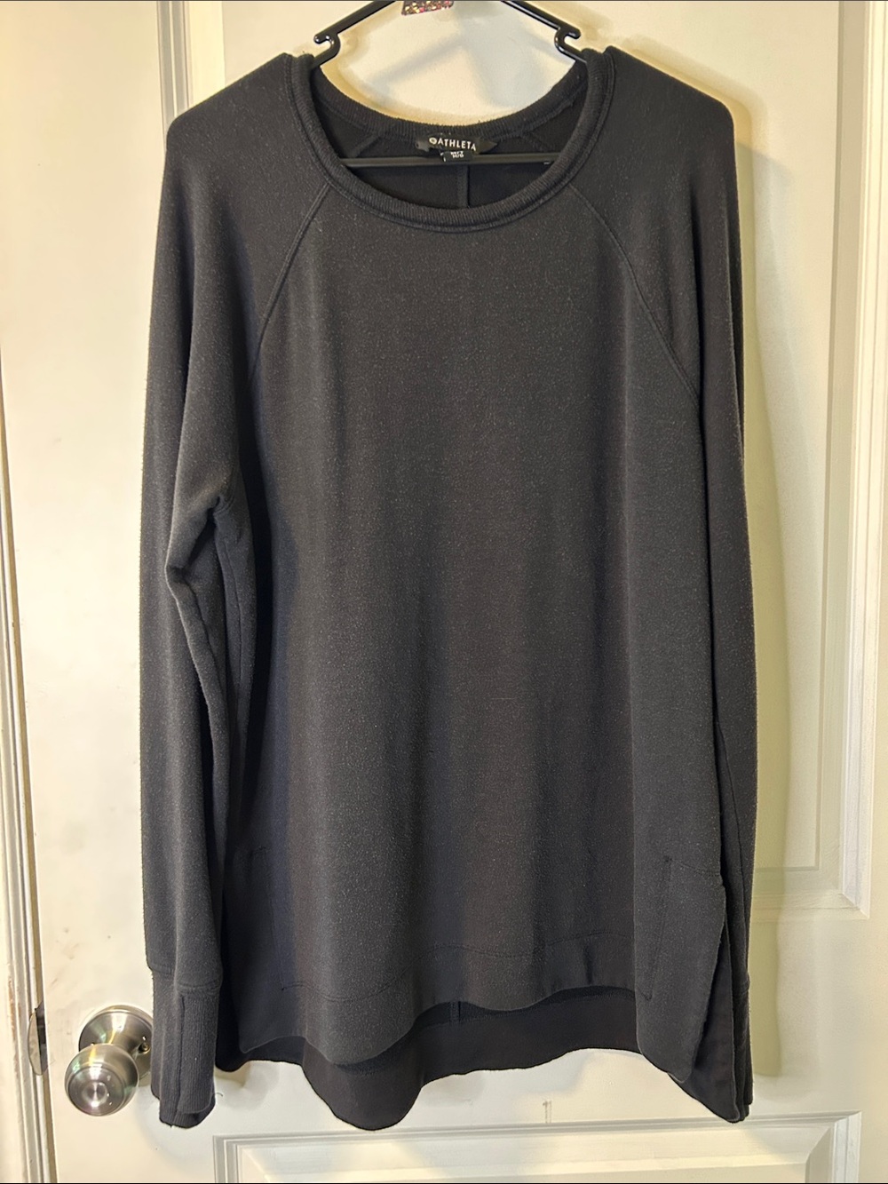 23. Athleta Black Long Sleeve Crew Pullover Top